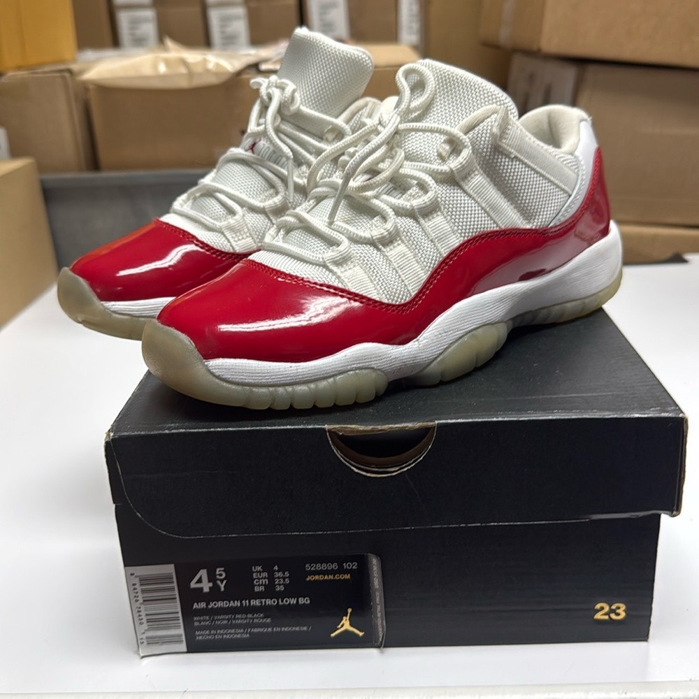 Jordan 11 low cherry red size 4.5 FLAW